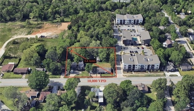 715 W 15th St, Fayetteville, AR 72701 - aerial view of property's location featuring property parcel outlined