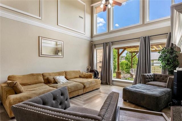 2301 SW Farringdon Ave, Bentonville, AR 72713 - living room with a towering ceiling and ceiling fan