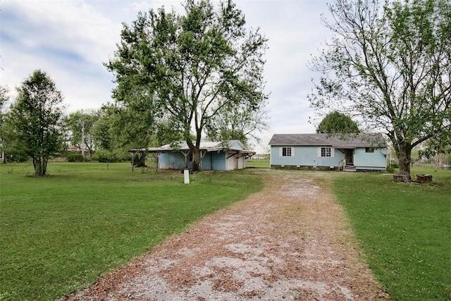 20724 E 578th Rd, Colcord, OK 74338 - view of green lawn with dirt driveway