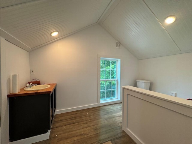 7792 Bubbling Springs Rd, Harrison, AR 72601 - additional living space with dark wood finished floors, lofted ceiling, and recessed lighting
