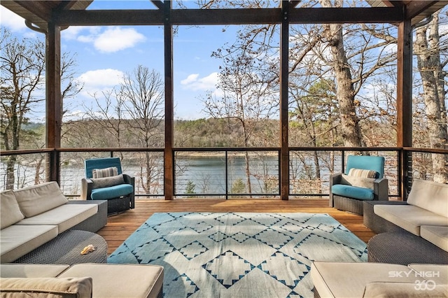 8715 Rambo N Rd, Rogers, AR 72756 - sunroom featuring a water view