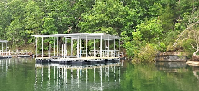 8715 Rambo N Rd, Rogers, AR 72756 - dock area featuring a water view and a view of trees