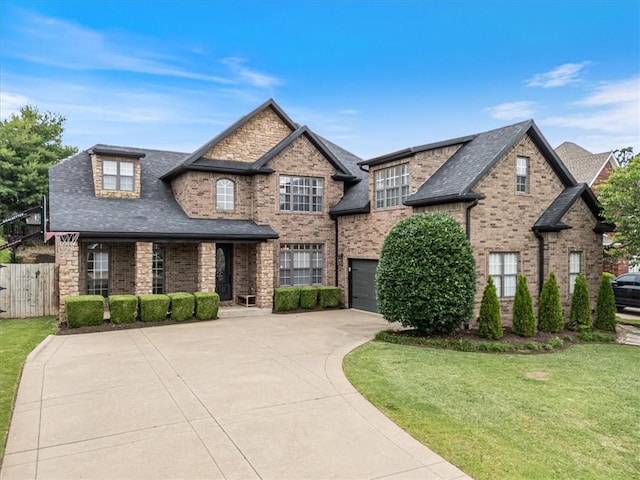 5208 43rd St, Rogers, AR 72758 - view of front of property featuring driveway, brick siding, an attached garage, and a shingled roof