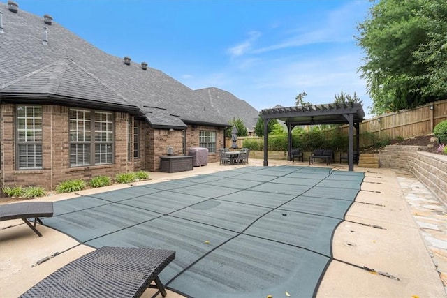 5208 43rd St, Rogers, AR 72758 - view of pool featuring a pergola and a patio