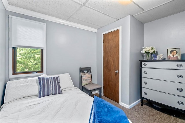 14269 Lake Forrest Heights Rd, Siloam Springs, AR 72761 - bedroom featuring carpet floors, a drop ceiling, and ornamental molding
