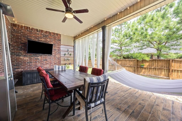 4609 W Waters Edge Dr, Rogers, AR 72758 - wooden terrace with a ceiling fan