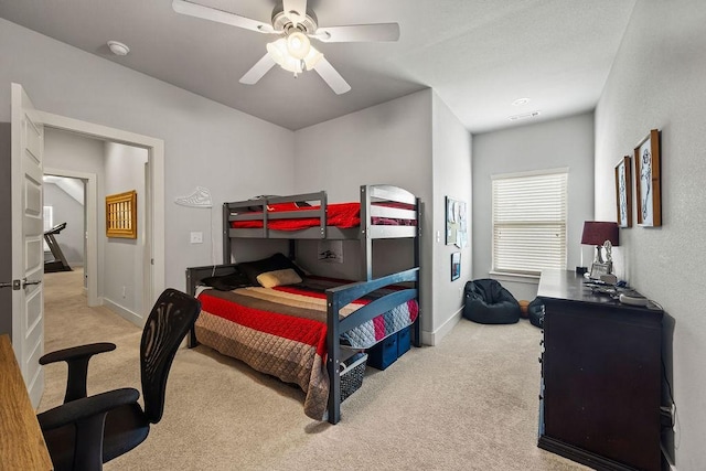4609 W Waters Edge Dr, Rogers, AR 72758 - bedroom with carpet floors and a ceiling fan