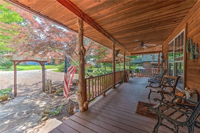 8092 Fain Dr, Rogers, AR 72756 - wooden deck featuring ceiling fan
