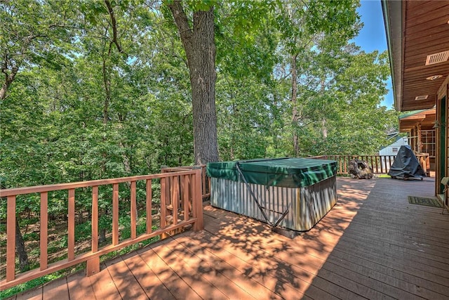 8092 Fain Dr, Rogers, AR 72756 - wooden deck featuring a hot tub