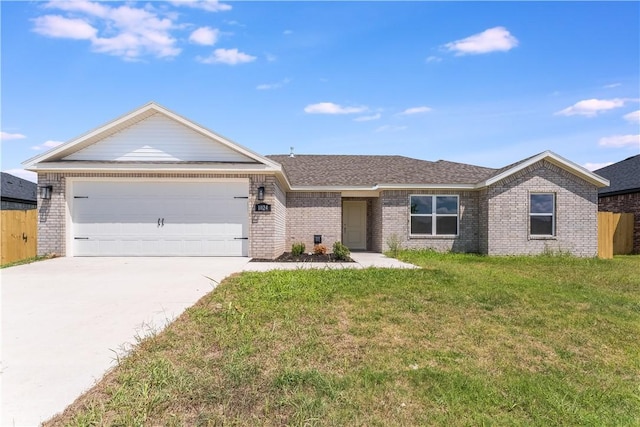 4669 W Triangle St, Fayetteville, AR 72704 - ranch-style home featuring brick siding, concrete driveway, an attached garage, and a shingled roof