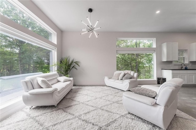 1630 Madison Unit 7855, Huntsville, AR 72740 - living area featuring a chandelier and recessed lighting