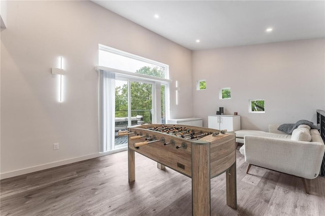 1630 Madison Unit 7855, Huntsville, AR 72740 - recreation room featuring wood finished floors and recessed lighting