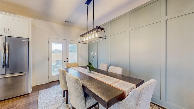 884 Ardiano Ave, Tontitown, AR 72762 - dining room featuring dark wood finished floors and french doors