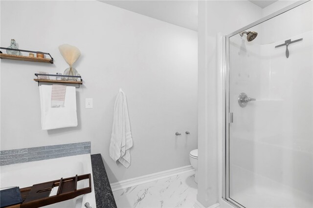 874 Oakwood Ln, Centerton, AR 72719 - full bath featuring marble look tiles and a stall shower