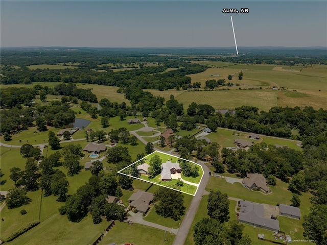 217 Waterfront Cir, Alma, AR 72921 - aerial view of sparsely populated area featuring property boundaries highlighted