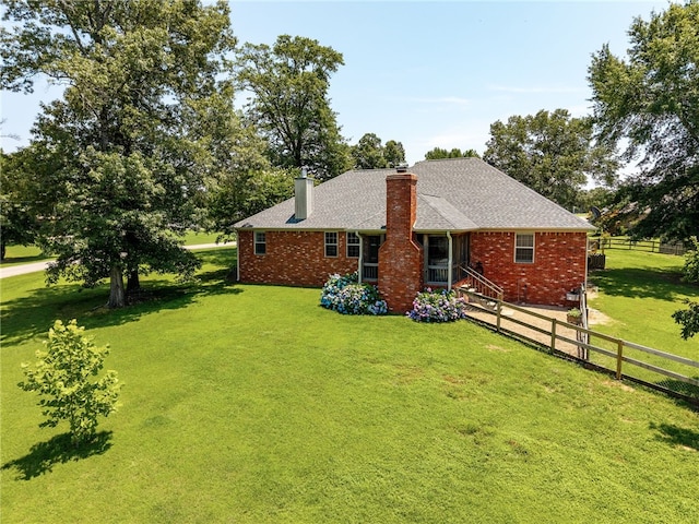 217 Waterfront Cir, Alma, AR 72921 - back of house with a chimney, brick siding, and roof with shingles