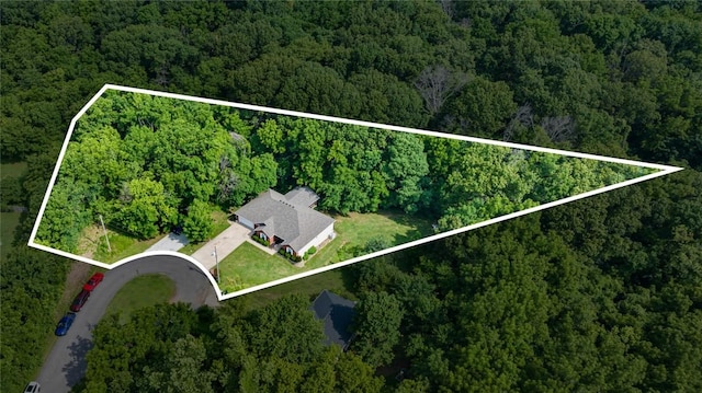 16 Olmsted Ln, Bella Vista, AR 72715 - aerial view of property and surrounding area featuring property boundaries highlighted
