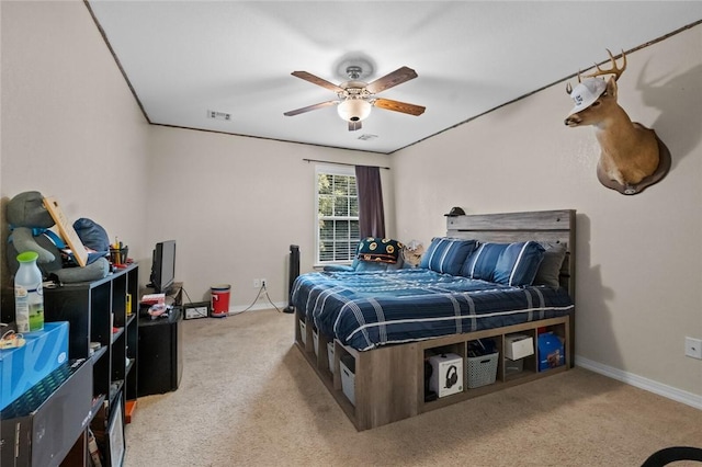 16 Olmsted Ln, Bella Vista, AR 72715 - carpeted bedroom featuring baseboards and ceiling fan
