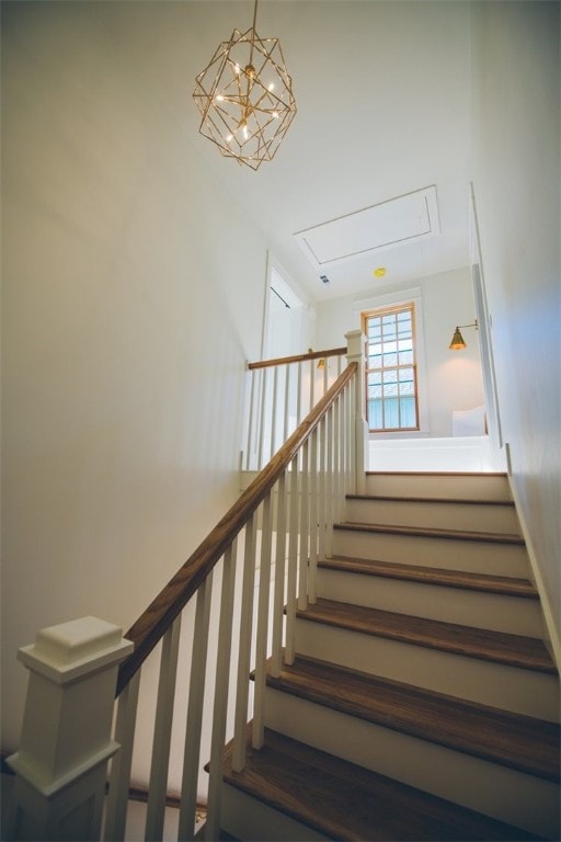 218 E S St, Fayetteville, AR 72701 - staircase with attic access