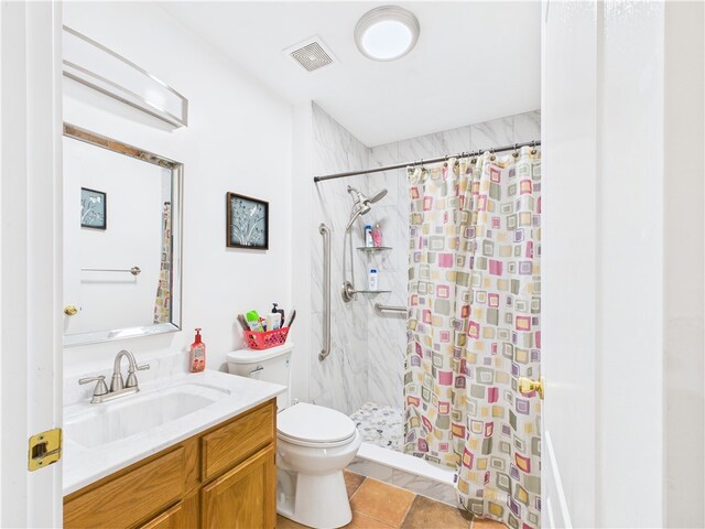 104 Paradise Cove Ln, Berryville, AR 72616 - bathroom with vanity, a shower with shower curtain, and tile patterned floors