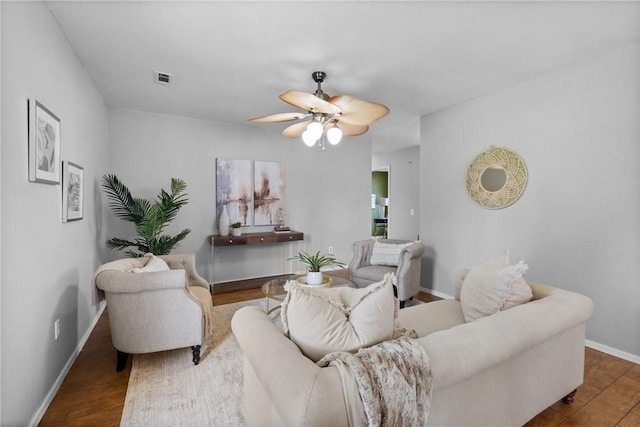 2511 Purdue Cir, Bentonville, AR 72712 - living room with ceiling fan and wood finished floors