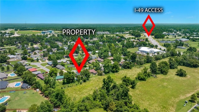 2511 Purdue Cir, Bentonville, AR 72712 - aerial overview of property's location