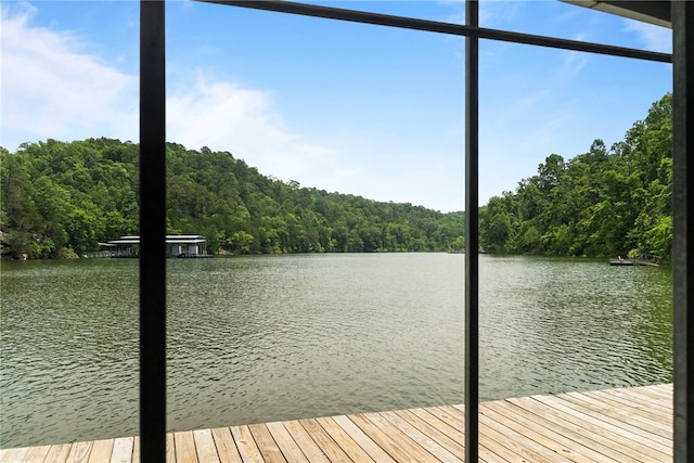 8252 Hickory Tree Ln, Rogers, AR 72756 - dock with a water view and a forest view