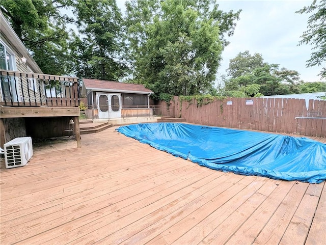 805 S Oak St, Harrison, AR 72601 - view of pool featuring a deck, an outbuilding, and a storage structure
