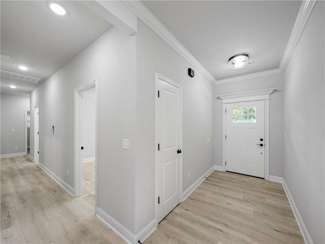 11 Dornoch Cir, Bella Vista, AR 72715 - foyer entrance with light wood-type flooring, ornamental molding, and recessed lighting