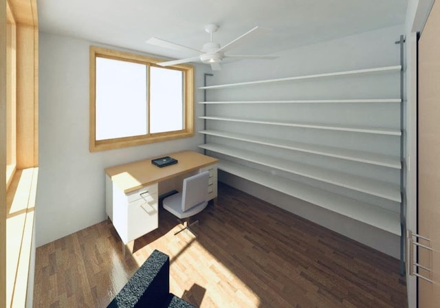 20 Bobwith Ln, Bella Vista, AR 72714 - unfurnished office with dark wood finished floors and a ceiling fan