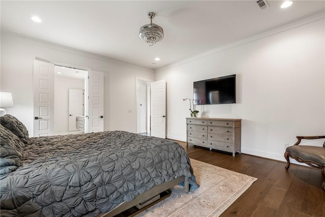8002 W Claverton St, Rogers, AR 72758 - bedroom featuring wood finished floors, crown molding, and recessed lighting