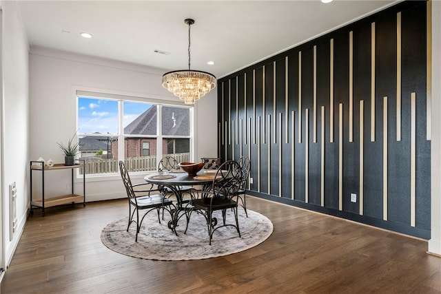 8002 W Claverton St, Rogers, AR 72758 - dining space featuring a chandelier, wood finished floors, and recessed lighting
