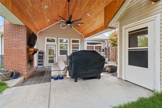 6629 Tall Oaks Loop, Springdale, AR 72762 - view of patio / terrace with ceiling fan and grilling area