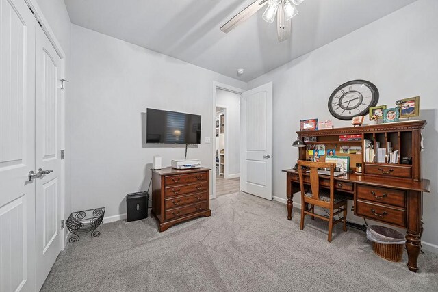 9116 Kirkwood Rdg, Fort Smith, AR 72916 - home office featuring carpet floors and ceiling fan