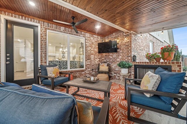 9116 Kirkwood Rdg, Fort Smith, AR 72916 - view of patio featuring an outdoor living space and ceiling fan