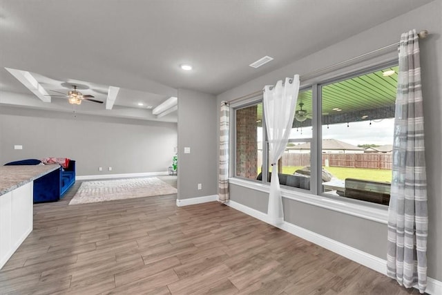 328 N Otoe St, Farmington, AR 72730 - interior space featuring wood finished floors, ceiling fan, and recessed lighting
