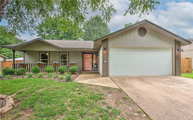 1314 N Fieldstone Ave, Fayetteville, AR 72704 - single story home featuring concrete driveway, a garage, and brick siding