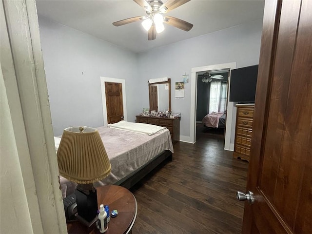 602 E Church Ave, Berryville, AR 72616 - bedroom featuring dark wood-style floors and ceiling fan