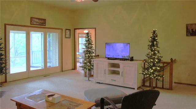 32 Table Rock Dr, Holiday Island, AR 72631 - living room featuring light colored carpet