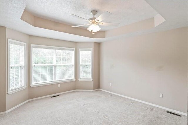 150 Cedar Wood Ave, Branson, MO 65616 - unfurnished room featuring ceiling fan, carpet floors, a raised ceiling, and a textured ceiling