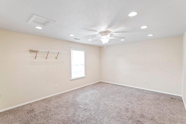 150 Cedar Wood Ave, Branson, MO 65616 - spare room featuring attic access, recessed lighting, carpet floors, and a ceiling fan