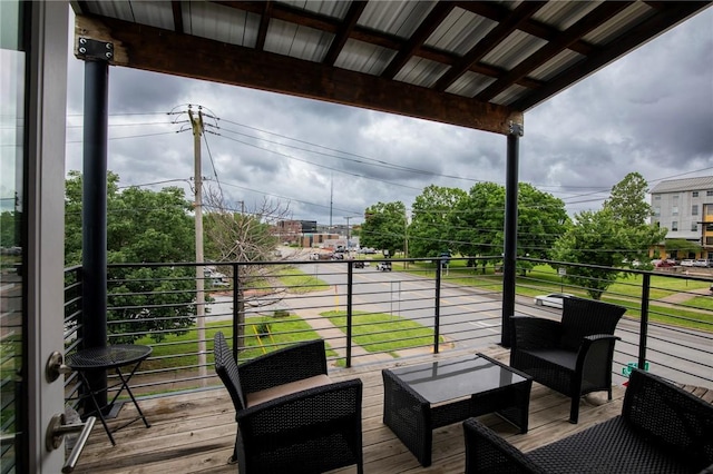 3901 W 5th St, Fayetteville, AR 72701 - view of wooden terrace