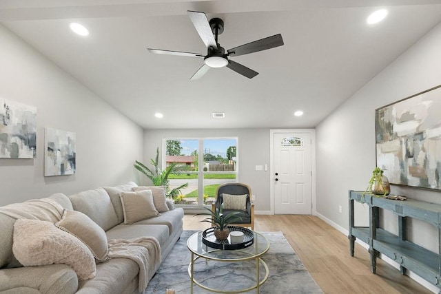 802 Hinshaw Dr, Springdale, AR 72762 - living area with ceiling fan, recessed lighting, and light wood-style flooring