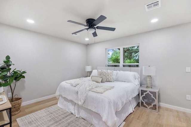 802 Hinshaw Dr, Springdale, AR 72762 - bedroom featuring light wood-type flooring, recessed lighting, and ceiling fan