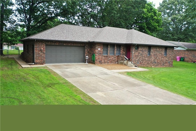 1805 Van Buren Ave, Mountain Home, AR 72653 - ranch-style house with a garage, concrete driveway, brick siding, and a shingled roof