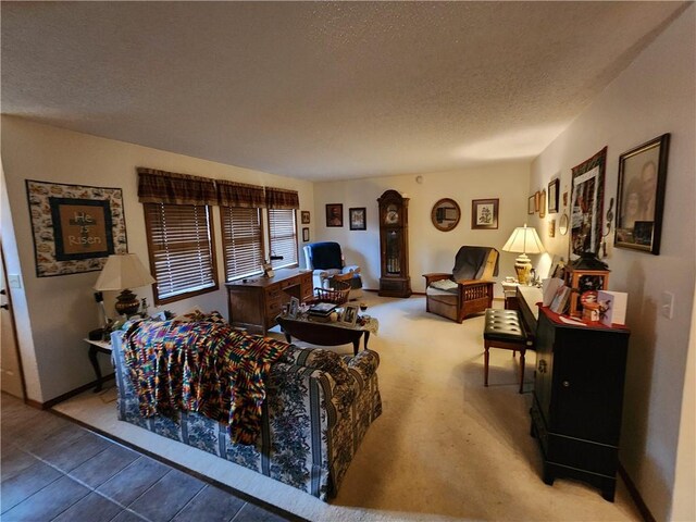 1805 Van Buren Ave, Mountain Home, AR 72653 - living room featuring a textured ceiling and baseboards