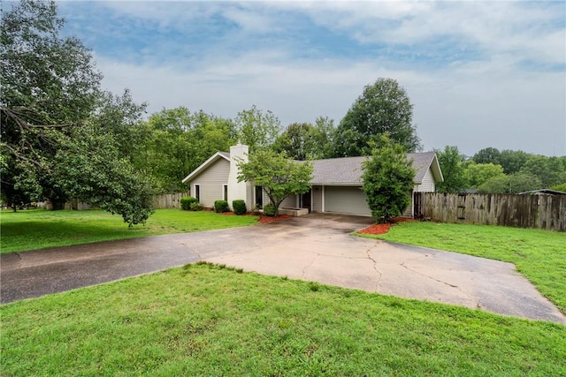 2176 Orchard Hill Rd, Siloam Springs, AR 72761 - ranch-style home featuring concrete driveway, an attached garage, and a chimney