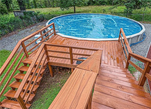 171 Parnell Ln, Flippin, AR 72634 - view of swimming pool featuring a wooden deck