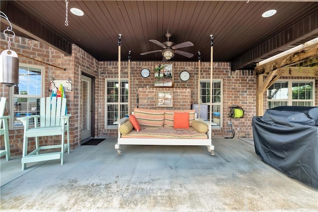 460 Viney Grove Rd, Prairie Grove, AR 72753 - view of patio / terrace with ceiling fan