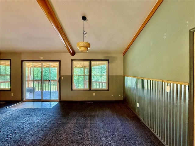 14076 Canal St, Rogers, AR 72758 - carpeted empty room featuring beamed ceiling